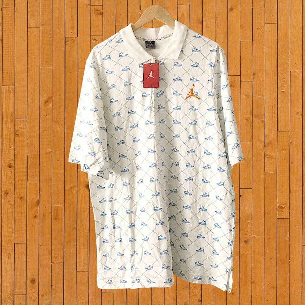 Nike Jordan Vintage Men’s Polo Shirt With Gold Jumpman Logo